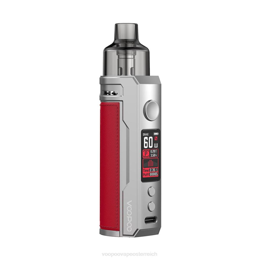 VOOPOO DRAG S Pod-Mod-Kit HBH8T0202 silberrot VOOPOO vape wien